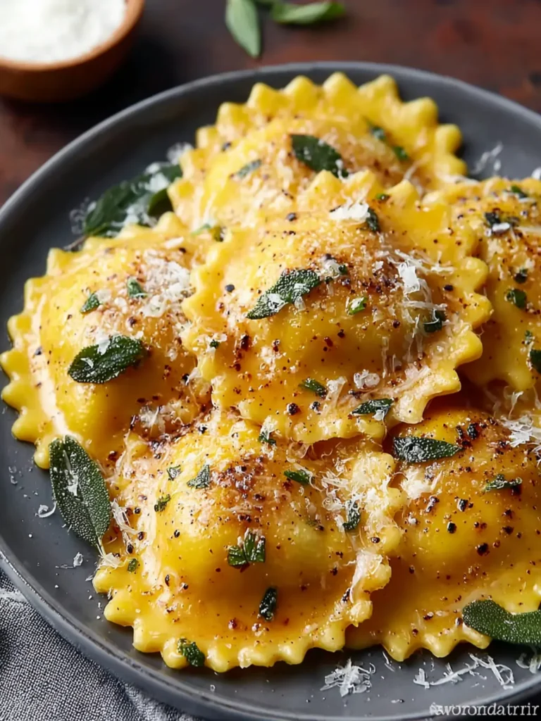 Butternut Squash Ravioli with Brown Butter Sage Sauce First Image