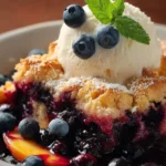 Summer Peach and Blueberry Cobbler First Image