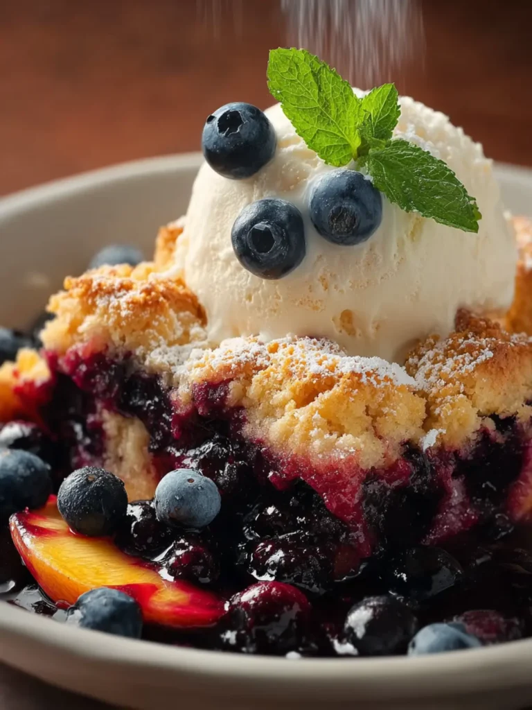 Summer Peach and Blueberry Cobbler First Image
