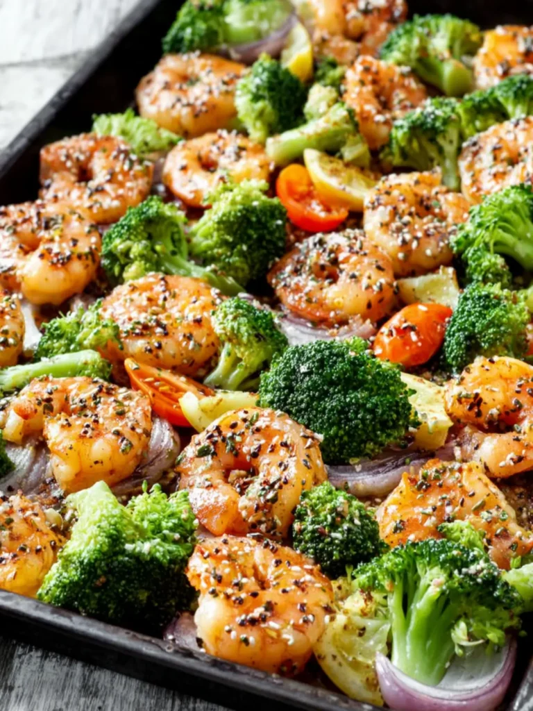 Shrimp and Broccoli Sheet Pan Meal First Image