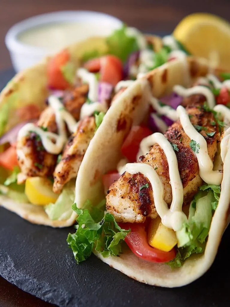 Grilled Lemon Chicken Wraps with Spicy Garlic Sauce First Image