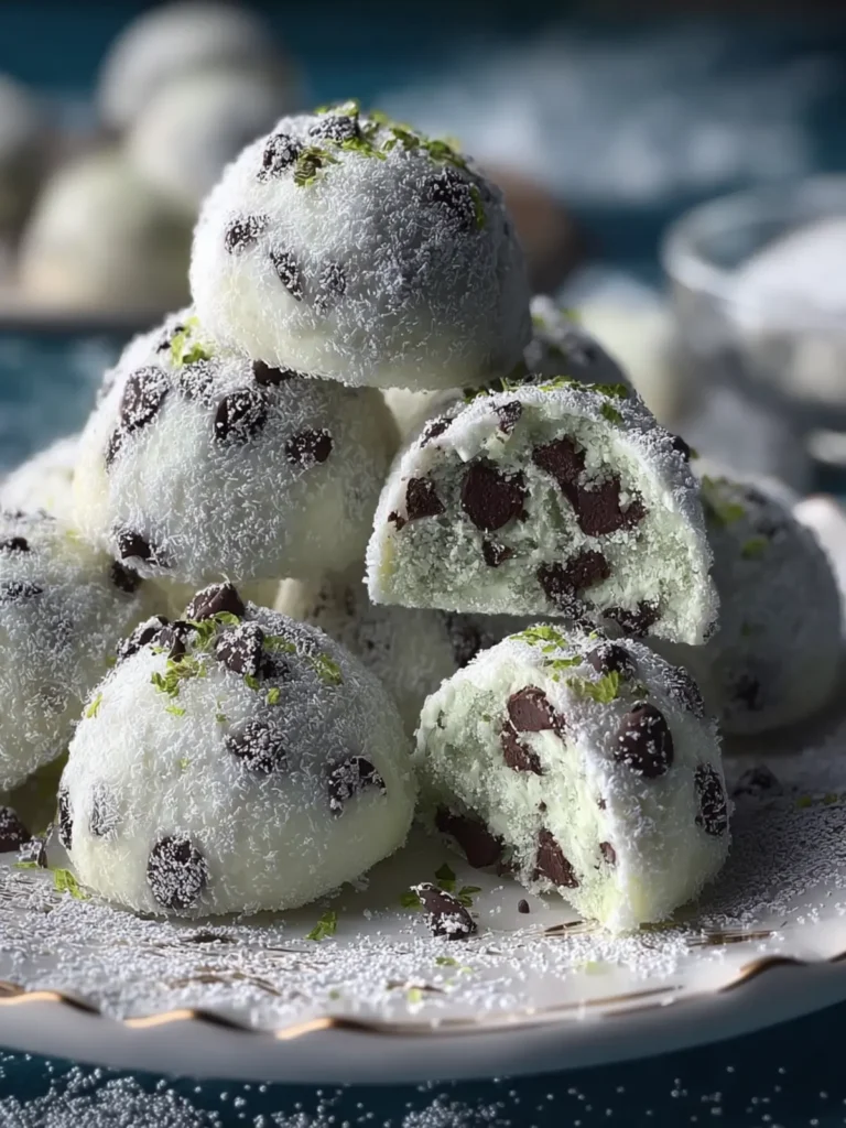Mint Chocolate Chip Snowball Cookies: A Sweet Delight! First Image