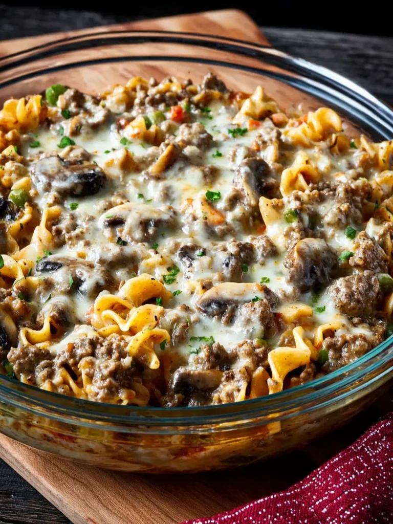 Ground Beef Stroganoff Casserole First Image