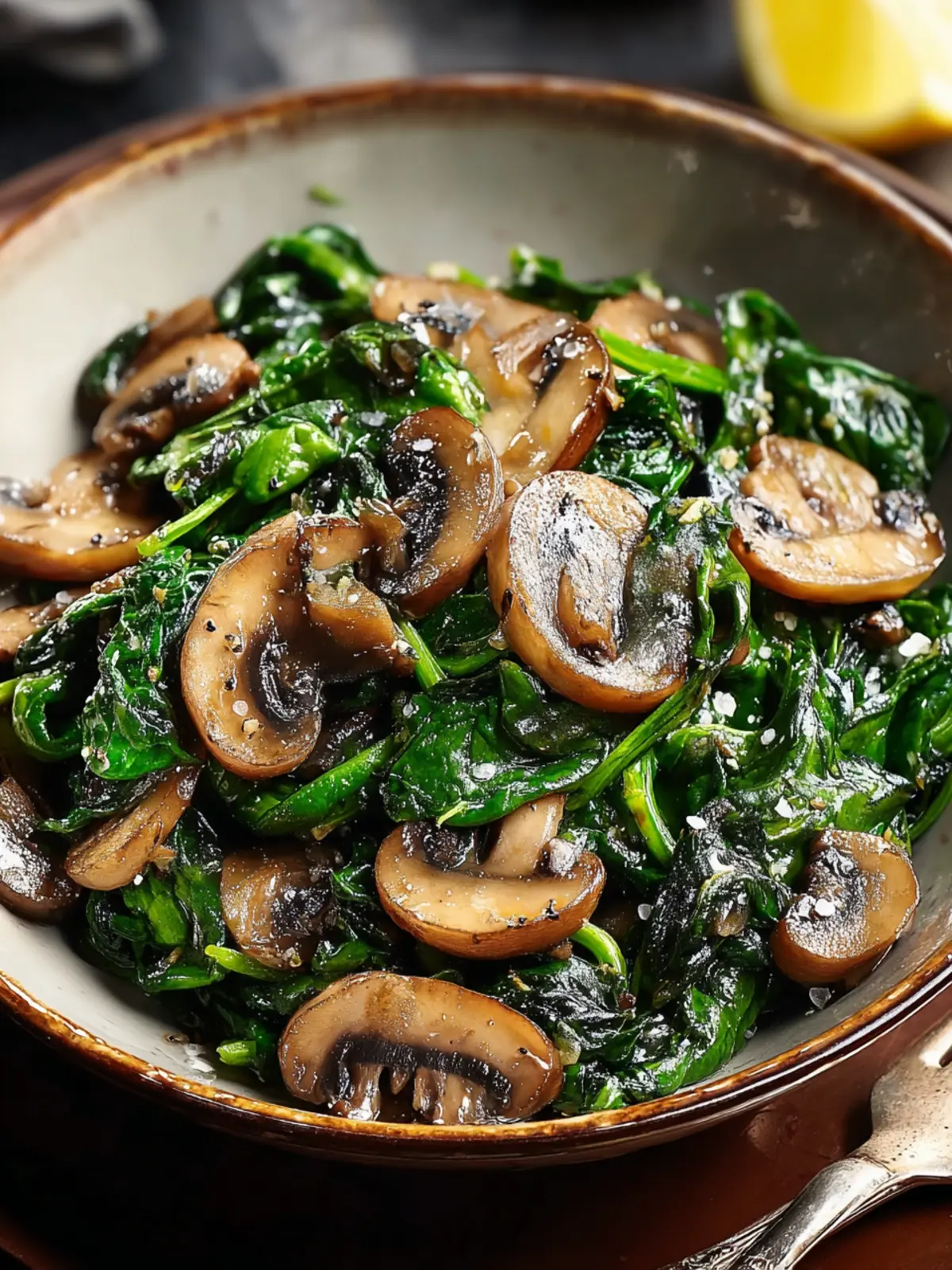 Irresistible Sautéed Spinach and Mushrooms Recipe First Image