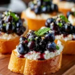 Balsamic blueberry goat cheese crostini First Image
