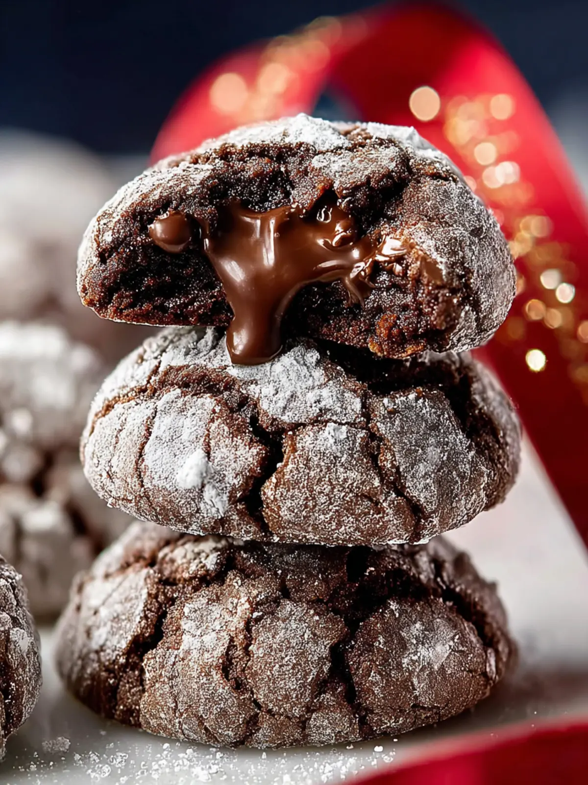 Gooey Chocolate Crinkle Cookies. First Image