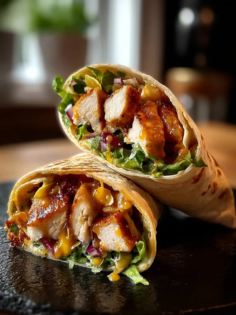 Irresistible Sweet and Savory Honey Mustard Chicken Wraps First Image