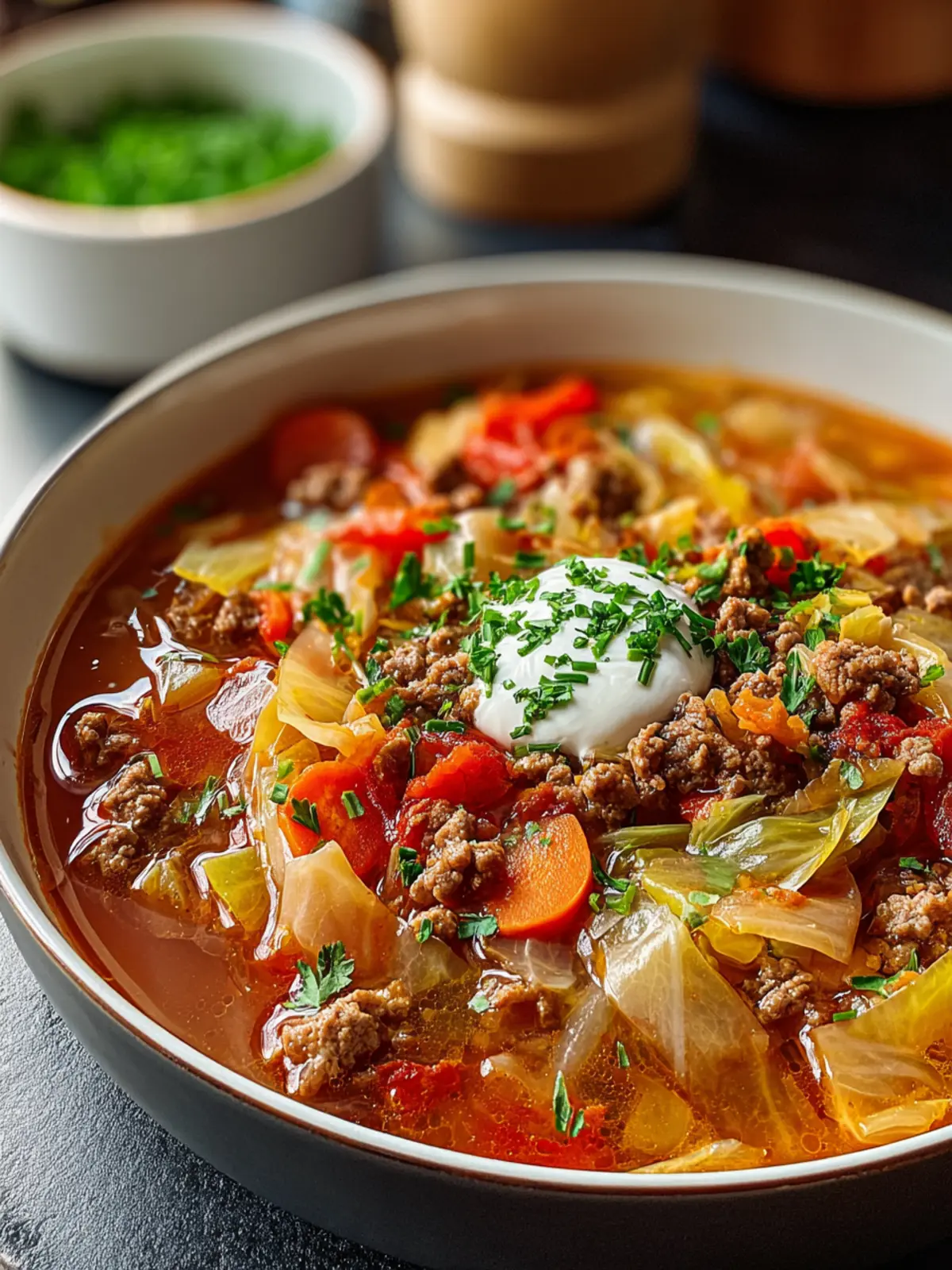 Hearty Cabbage Soup with Ground Beef – Comfort in a Bowl First Image