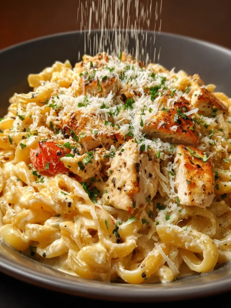Crockpot Garlic Parmesan Chicken Pasta First Image