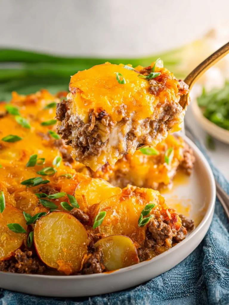 Easy Budget Friendly Hamburger Potato Casserole First Image