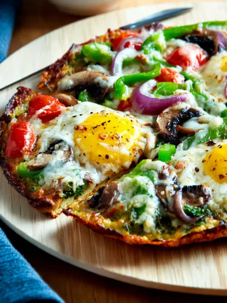 Egg-Crust Vegetarian Breakfast Pizza First Image