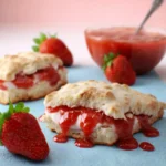 Strawberry Cream Biscuits With Strawberry Sauce First Image