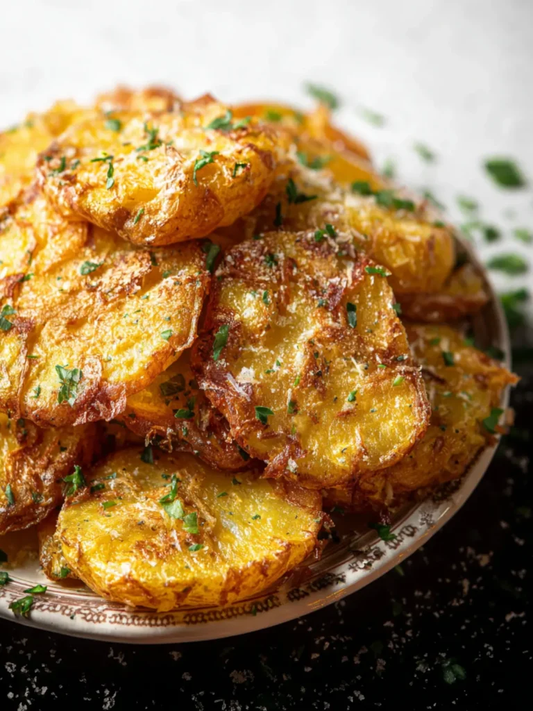 The Crispiest Garlic Parmesan Smashed Potatoes First Image