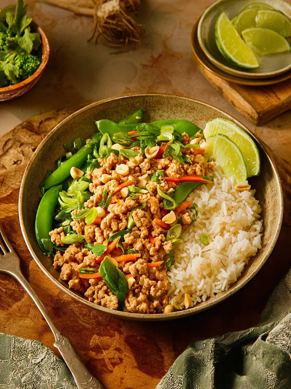 Ground Chicken Peanut Bowls First Image