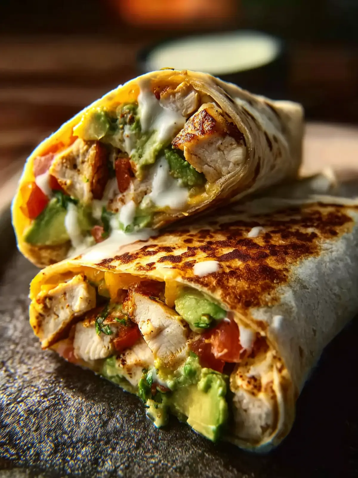 chicken avocado ranch burritos First Image